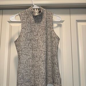 Express Black and White Fitted Sleeveless Tank Top